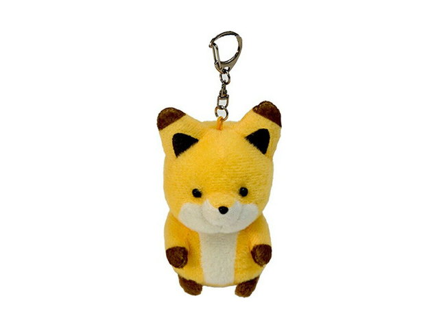 タヌキとキツネ マスコット キツネ 座 ぬいぐるみ キーホルダーの商品画像