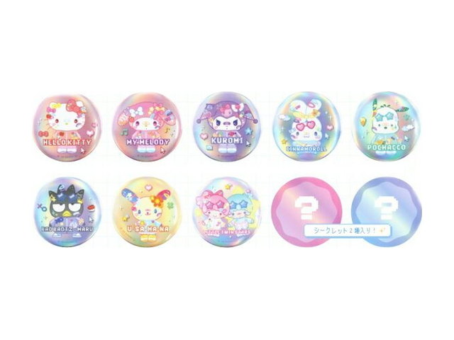 サンリオキャラクターズ でこらちっくシリーズ シークレットオーロラ缶バッジサンリオ バッジ バッチの商品画像