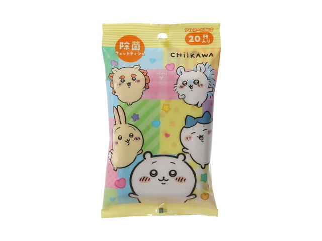 ちいかわ アニメ『ちいかわ』 除菌ウェットティシュ20枚入りの商品画像