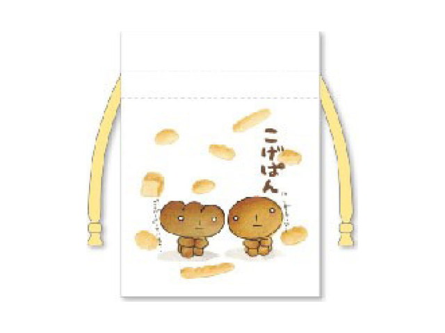 こげぱん 豆巾着こげぱんとクリームパン パン ゆるキャラ ポーチ ケース 小物入れ 袋 きんちゃくの商品画像