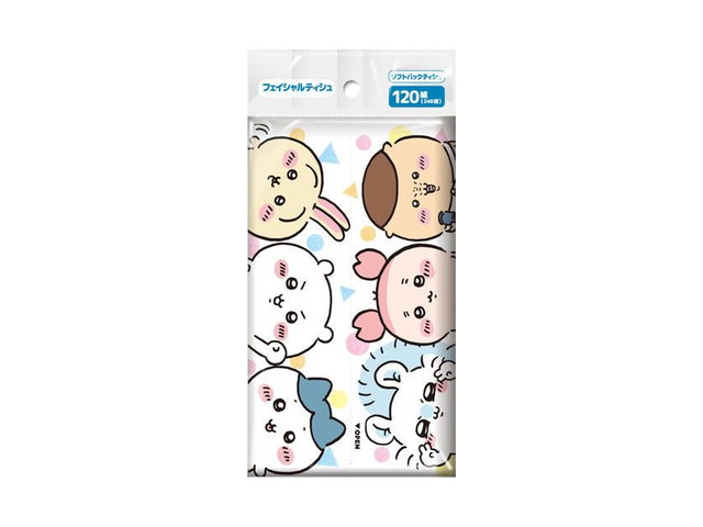 ちいかわ フェイシャルソフトパックティシュ120Wの商品画像