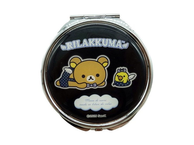 リラックマ コンパクトミラー（天使きぶん・ブラック）の商品画像