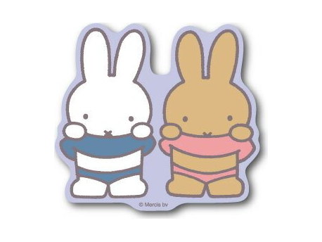 miffy ダイカットビニールミニステッカー ミッフィー&メラニー パステル キャラクターステッカーの商品画像