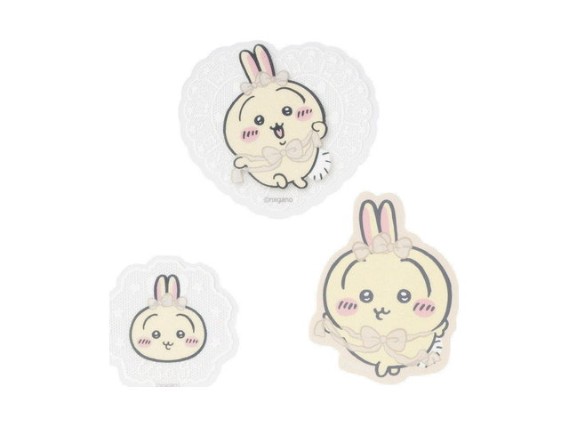 ちいかわ Go!HARAJUKU スマホに貼れるサイズの3枚セットステッカー（リボン うさぎ）の商品画像