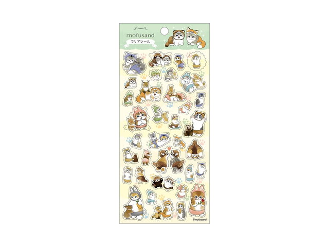 モフサンド クリアシール ステッカー 9種類 猫 キャラクター グッズ 手帳やスマホに貼れる エンの商品画像