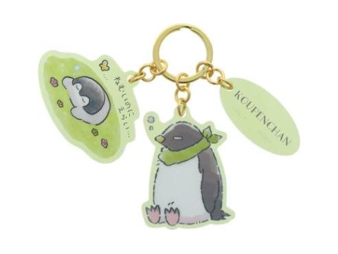 3連アクリルキーホルダー キーリング コウペンちゃん みどり LINE FRIENDS アクキーの商品画像