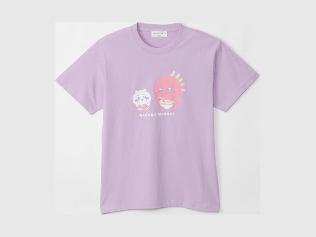 ナガノキャラクターズ Tシャツ ちいかわとチュパカブラ ライトパープルの商品画像