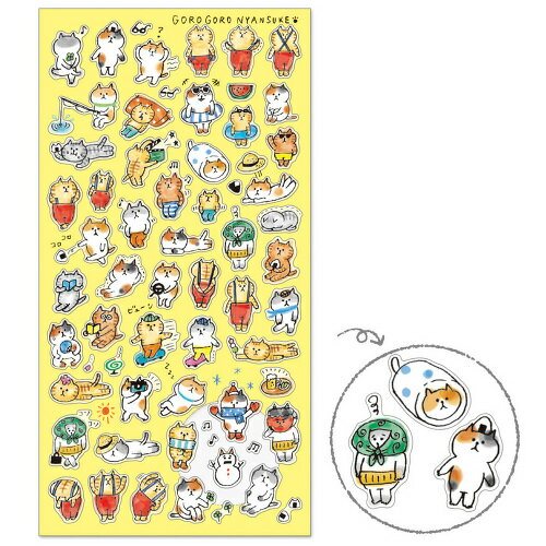 ごろごろにゃんすけ ぺペタンコシール 77892 プチプチ にゃんすけの商品画像