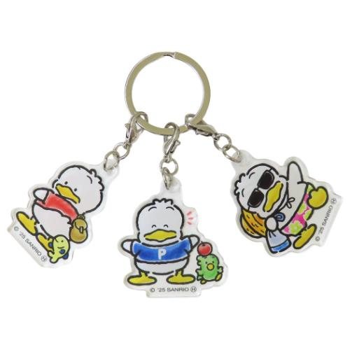 3連アクリルキーホルダー キーリング あひるのペックル 35th C サンリオ マリモクラフトの商品画像