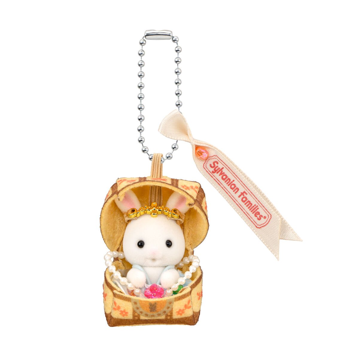 シルバニアファミリーキーチェーン しろウサギの赤ちゃん（おすわり）-かわいいたからばこ-の商品画像