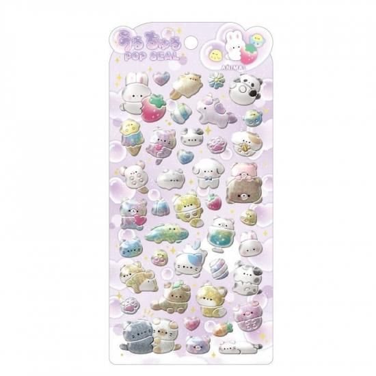 ぷっくり立体!うるちゅるポップシール/アニマルの商品画像