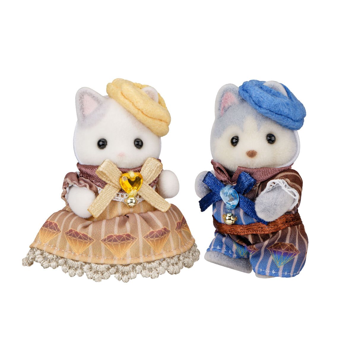 シルバニアファミリー×デルレイ ラテネコの赤ちゃん＆ハスキーの赤ちゃん -ダイヤモンドショコラ-の商品画像