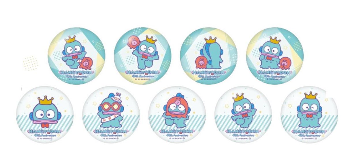 単品 くじ サンリオキャラクターズ トレーディングスタンド付き缶バッジハンギョドン 40th 缶の商品画像