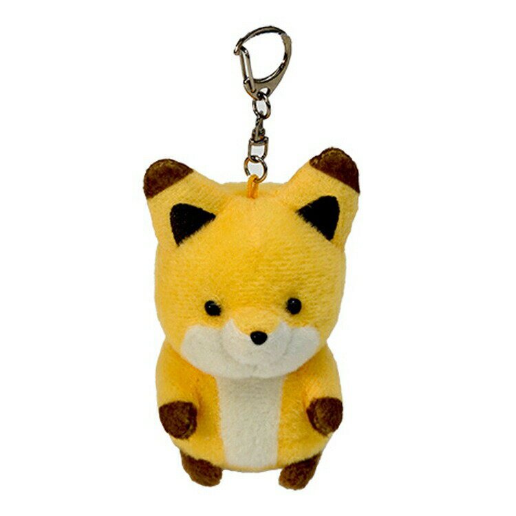タヌキとキツネ マスコット キツネ 座 ぬいぐるみ キーホルダーの商品画像