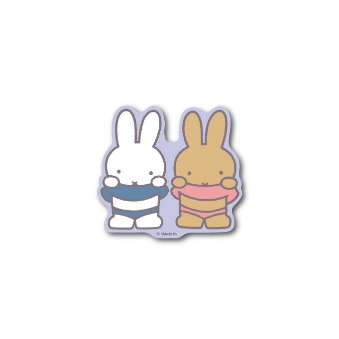 miffy ダイカットビニールミニステッカー ミッフィー&メラニー パステル キャラクターステッカーの商品画像